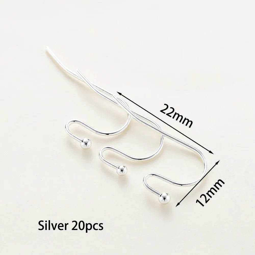 20pcs/lot 6 Styles 14K 18K Gold Plated Earring Wires With Ear Hook Earrings Clasp Findings Supplies For  DIY Jewelry Making Vera Lux