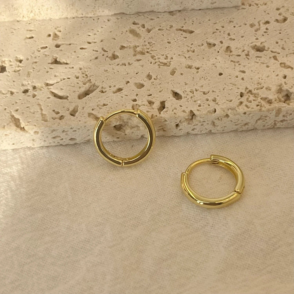 6-15mm Stainless Steel Earring Minimalist Classic Round Gold Color Earring for Women Men Tiny Huggie Hoop Rock  Jewelry Gift Vera Lux