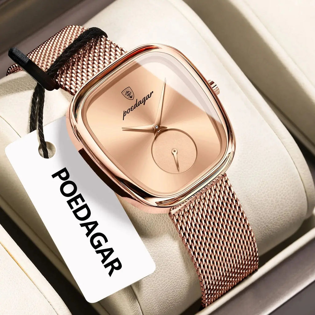 POEDAGAR Luxury Brand Woman Watch Waterproof Stainless Steel Mesh Women's Watches Fashion Elegant Quartz Ladies Wristwatch Reloj Vera Lux