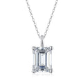 NeeTim 1ct 2ct  3ct 4ct Emerald Cut Moissanite Pendant Necklace for Women S925 Silver with White Gold Plated Necklaces Chain Vera Lux