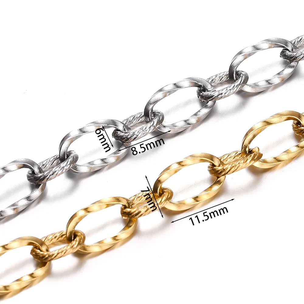 1Meter Stainless Steel Brass Metal Thick Cable Chain For Jewelry Making Handmade DIY Bracelet Necklace Components Vera Lux