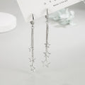 Elegant Popular Three Stars Hoop Earrings For Women 925 Sterling Silver Party Jewelry Beautiful Long Tassel EarringElegant Vera Lux