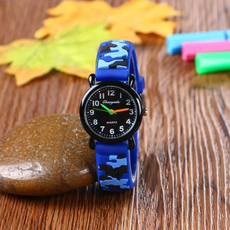 Brand Camo strap children's watch Cartoon Quartz Watches Student Boy Girl Sports Army Fan Cool Wristwatch Dropshipping Vera Lux