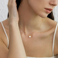 VENTFILLE 925 Silver Circular Geometry Rose Necklace Dropwise Glaze Korean Gentle Jewelry Birthday Gift Wholesale Vera Lux