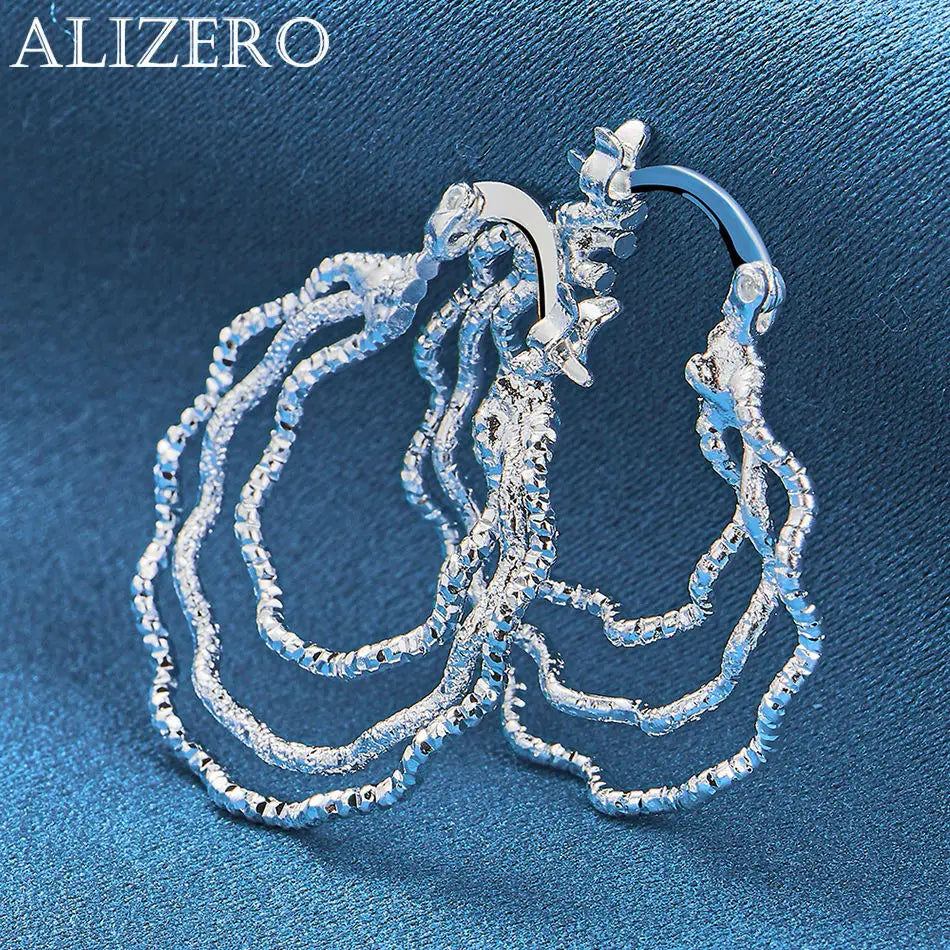 ALIZERO 925 Sterling Silver Earrings Simple Round Circle Hoop Earrings For Woman Fashion Wedding Engagement Charm Jewelry Gifts Vera Lux