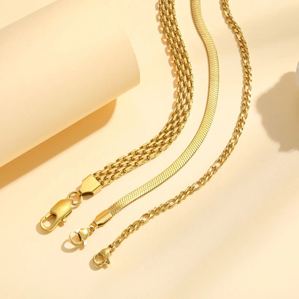 Waterproof Stainless Steel Chain Bracelets For Women , Gold Plated Fashion Stackable Link Bracelet Gifts Vera Lux