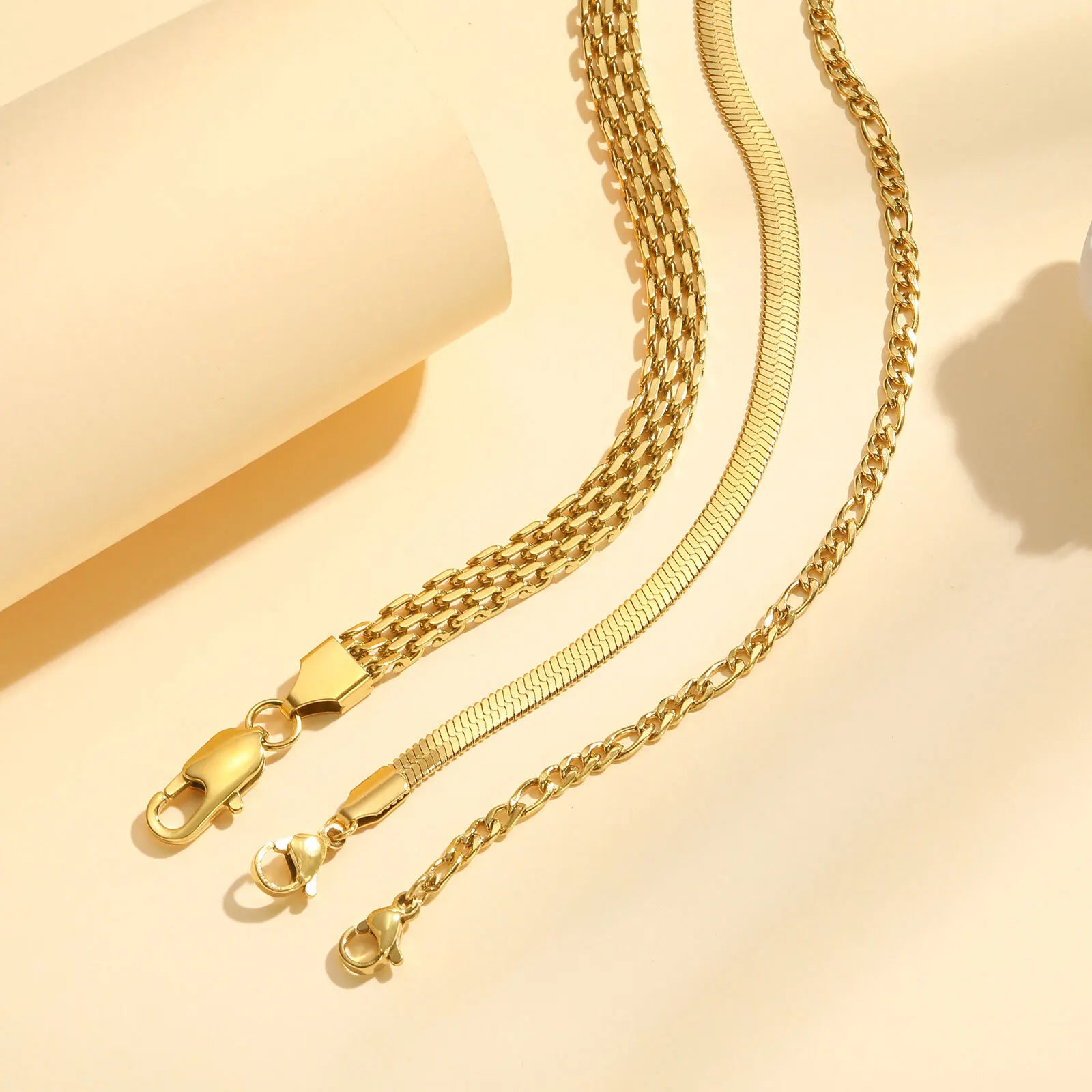 Waterproof Stainless Steel Chain Bracelets For Women , Gold Plated Fashion Stackable Link Bracelet Gifts Vera Lux