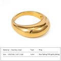Simple Stainless Steel Women's Ring Glossy Curved Gold Color French Punk Party Ornaments for Woman Wholesale Dropshipping Vera Lux