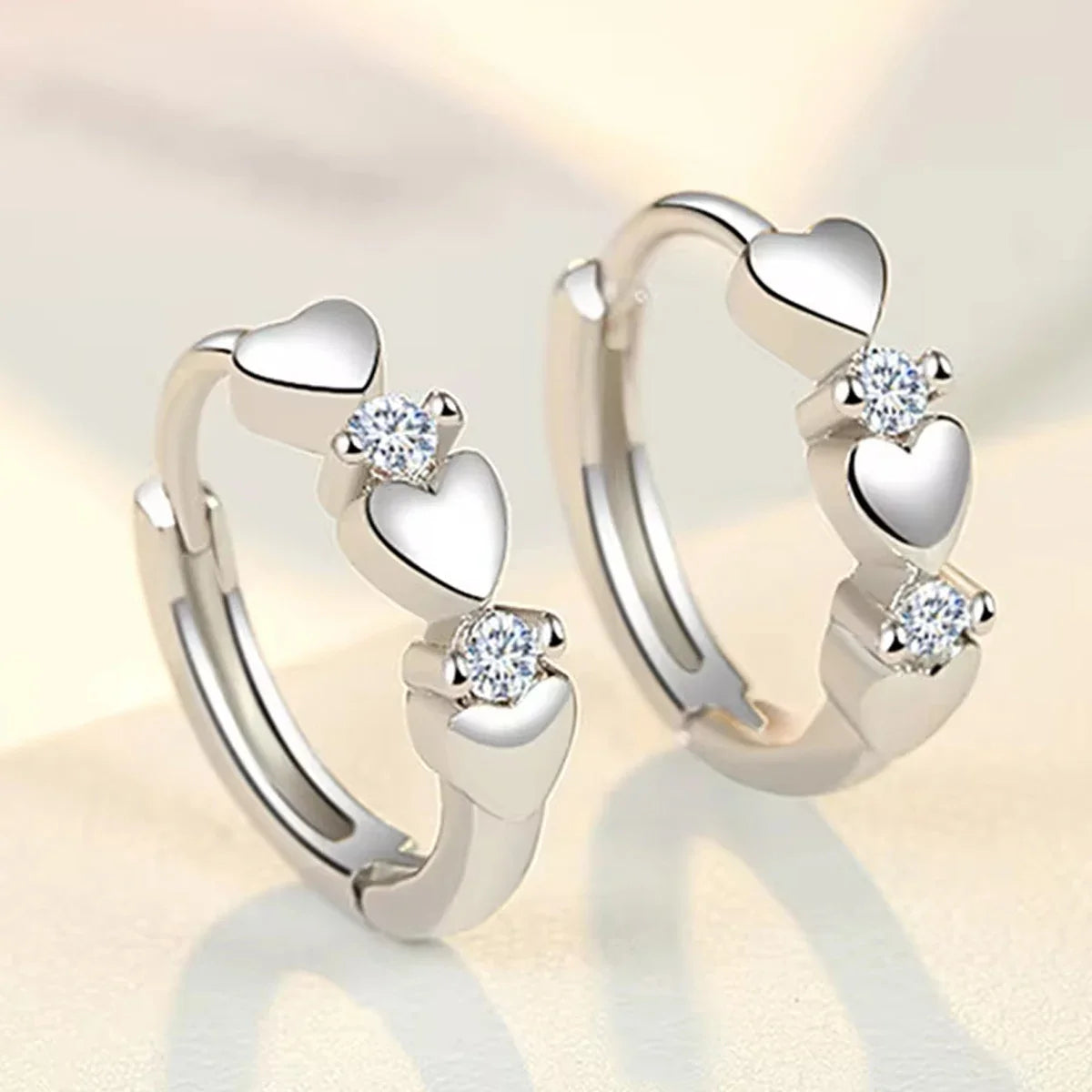 Cute Heart Small Hoop Earrings Women 3 Metal Colors Trendy Girls Ear Circle Earrings Fancy Accessories Statement Jewelry Vera Lux