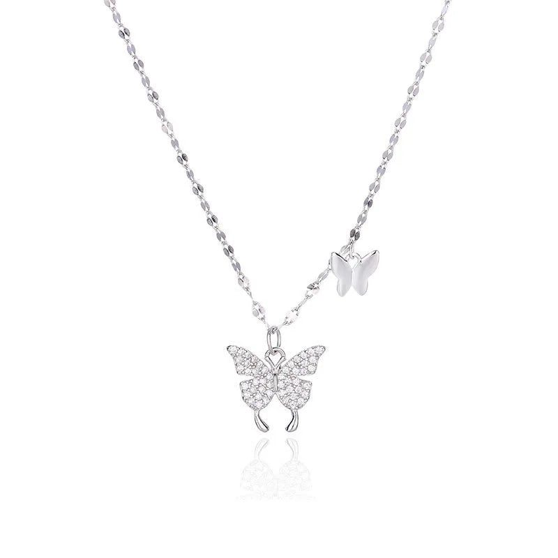 925Silver Butterfly necklace for women in summer, niche, versatile, exquisite, luxurious, high-end, collarbone chain Vera Lux