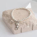 925 Sterling Silver Bracelets for Women String of Beads Accessories Trend Vintage Simple Cute Bear Pendant Party Jewelry Vera Lux
