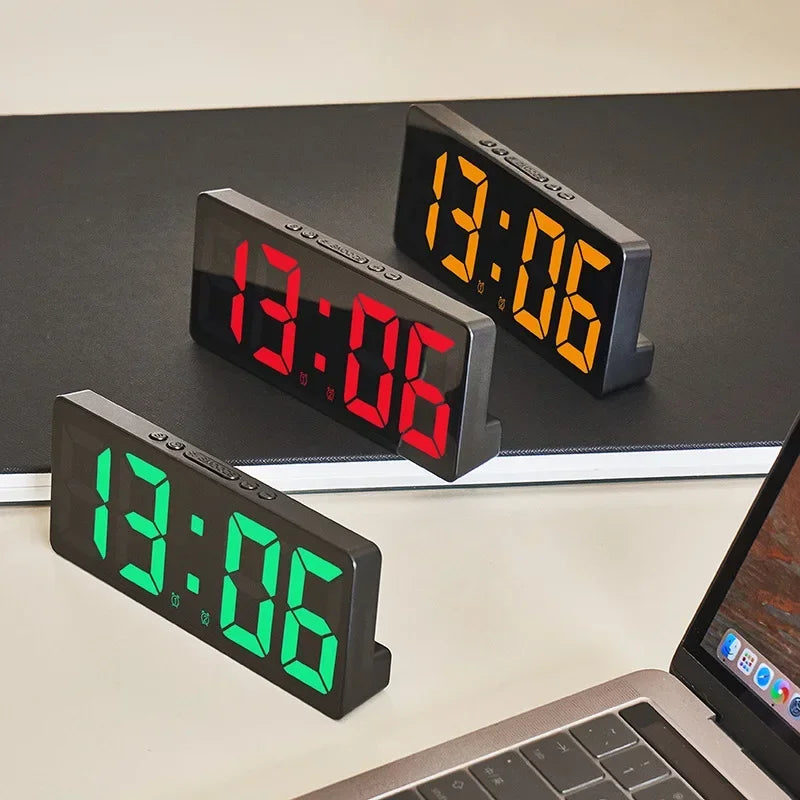 Electronics LED Alarm Clock Digital Children's Electronic Alarm Clock Bedside Table Desk Decorating Tabletop Desktop Clocks Home Whatever the Treasure