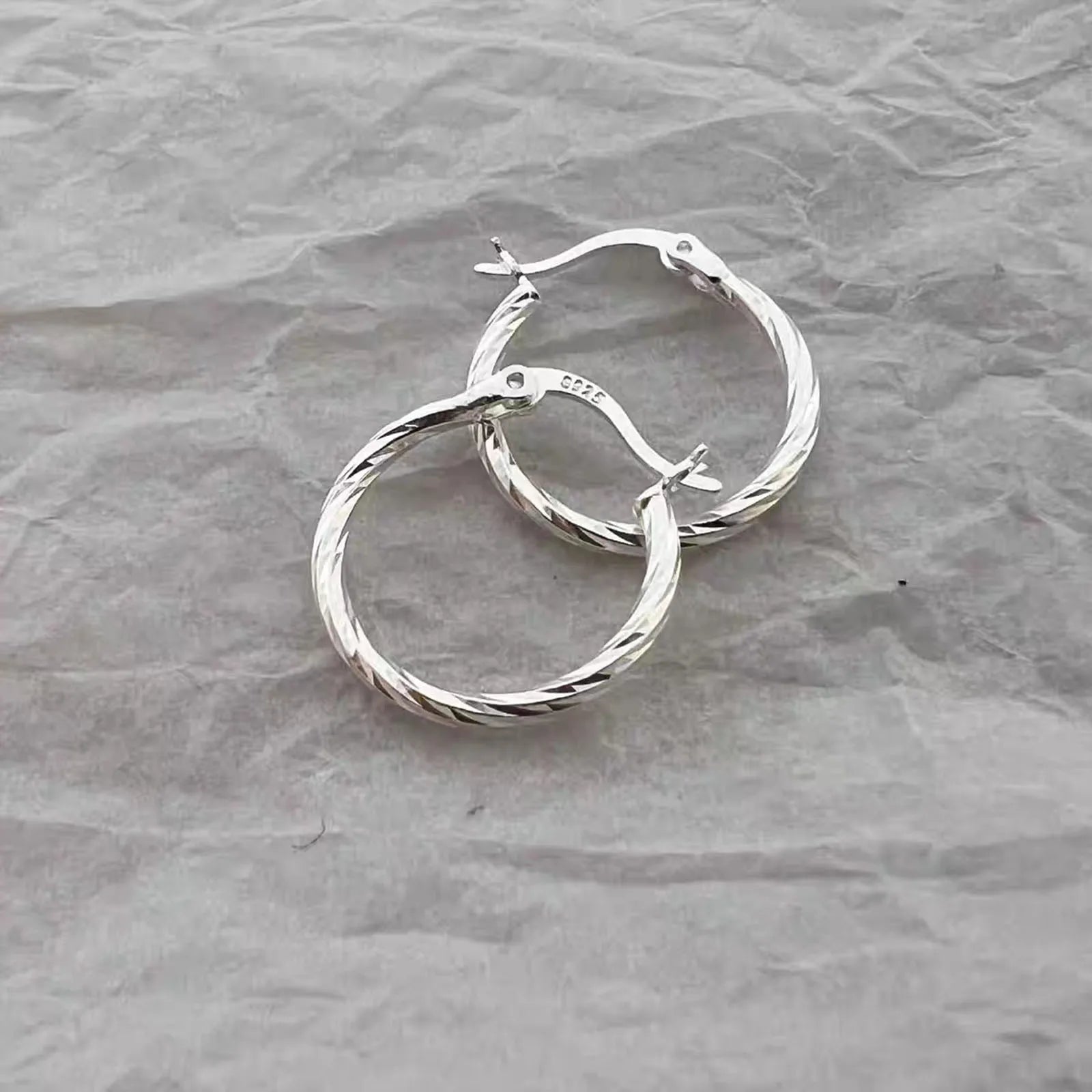 S925 Silver Geometric Twist Circle Earrings Women Elegant Unique Design Korean Versatile Sparkling Flower Modification Ear Studs Vera Lux