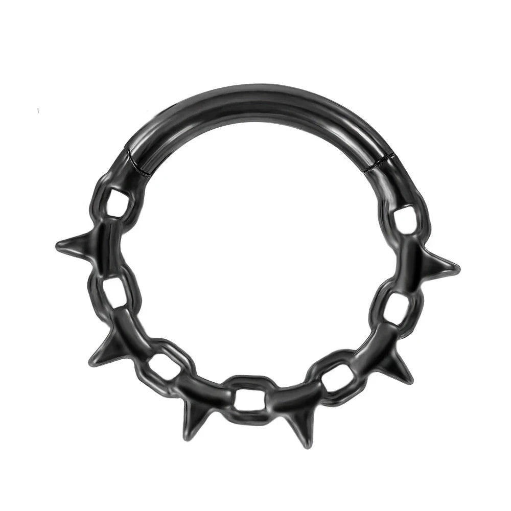 16G Vine Septum Nose Ring Piercing Hinged Clicker 316L Stainless Steel Daith Clicker Helix Cartilage Earring Chain BodyJewelry Vera Lux