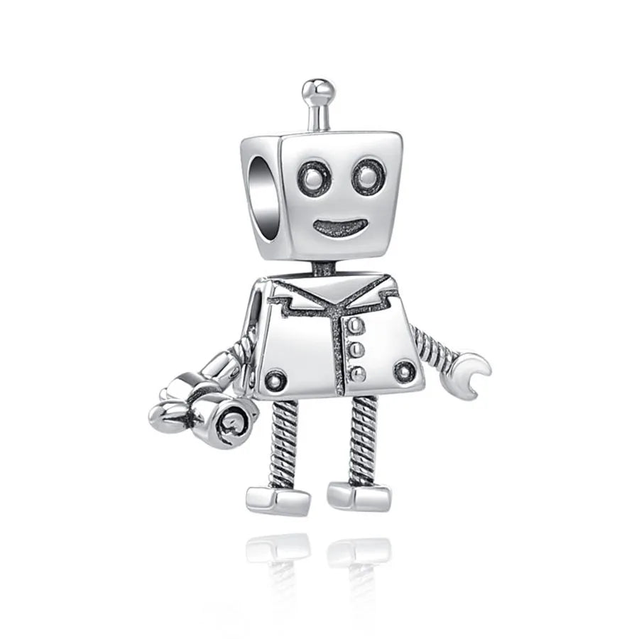 2026 New S925 Silver Robot Cross Digital Pendant, Suitable for Original Bracelets, DIY Accessories, Women's Charm Jewelry Gifts Vera Lux