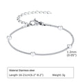 Women Chain Bracelet Silver Color, Stainless Steel Link Stackable Bracelets, Layered Fashion Accessories Gifts Vera Lux