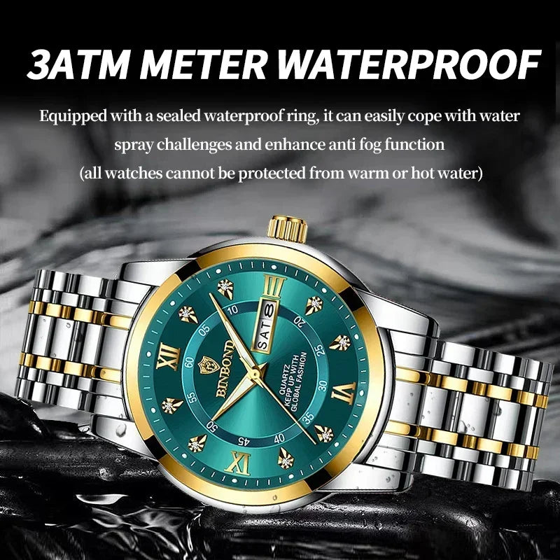 New Gifts Casual Business Diamond Clock Men Luxury Watch Automatic Watches Mens Fashion Quartz Wristwatches Gold Reloj Hombre Vera Lux