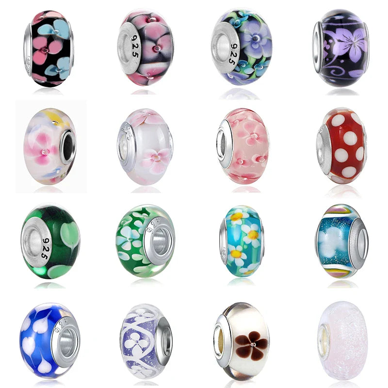 Newest European Colorful Lampwork Glass Beads Murano Aolly Charm Necklace Bracelets Bangle DIY Women Girls Jewlelry Vera Lux