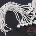 Original 925 Sterling Silver Snake Bone Charm Bracelet Bangle Fine Jewelry Basic Charm Bracelets for Women men Party DIY Jewelry Vera Lux