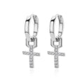 Zircon Cross Dangle Earrings For Women Girls Stainless Steel Cross Earring 2023 Trending Couple Wedding Aesthetic Jewelry aretes Vera Lux