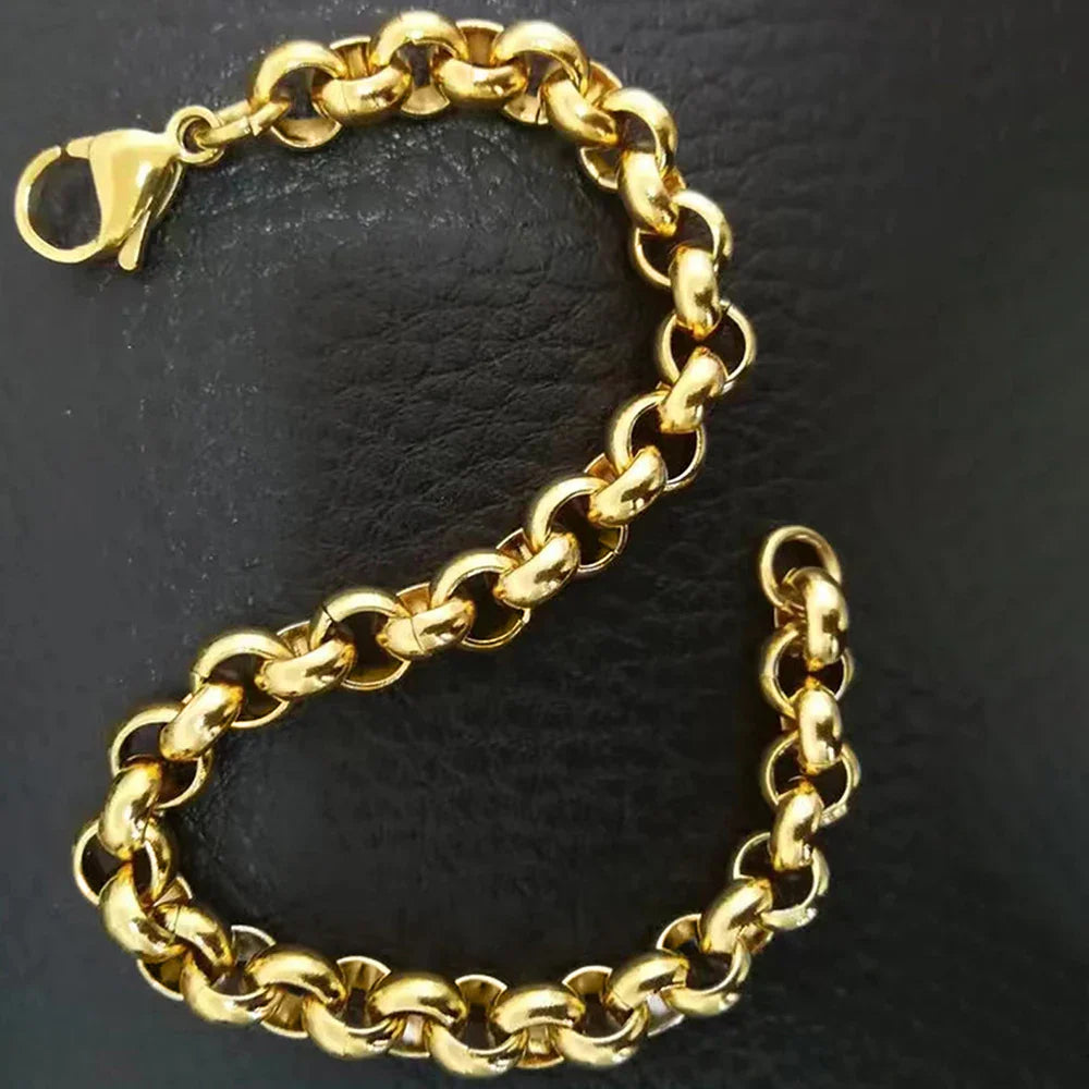 DOTIFI  Stainless Steel Bracelet Hip-Hop Punk Style Simple Round Buckle Chain Fashion Personalized Jewelry Female Party Gifts Vera Lux
