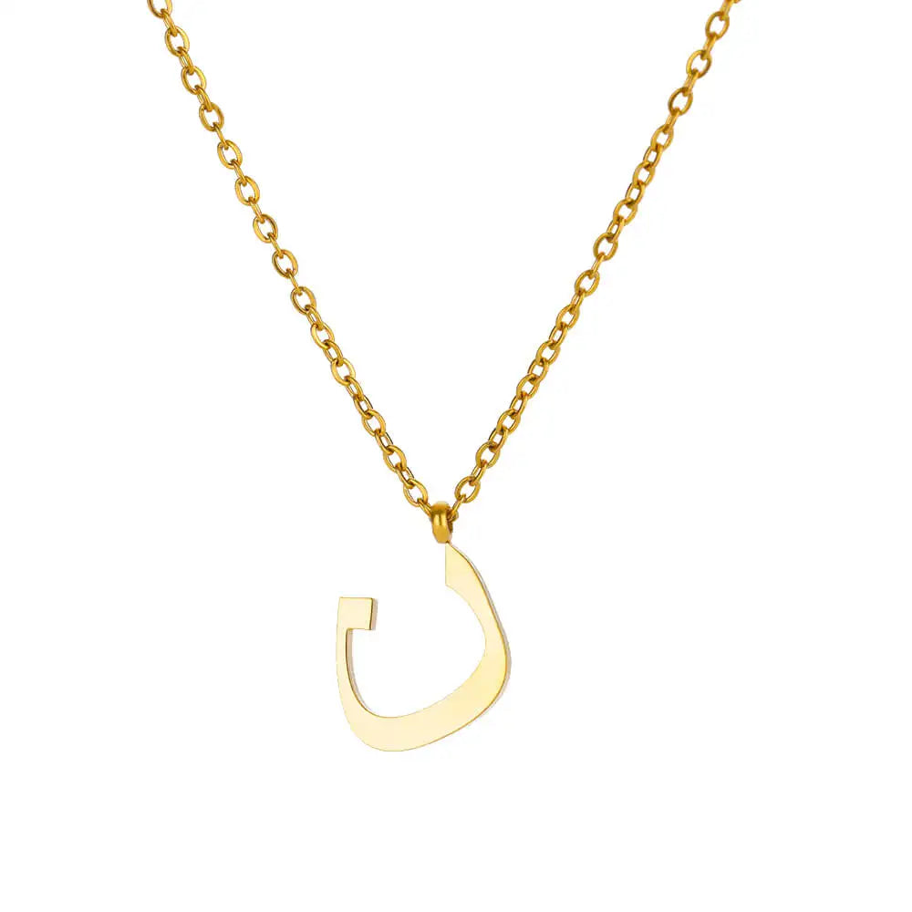 Arabic Letter Name Pendant Necklace For Women Stainless Steel Inital Chain Choker Collar Necklace 2024 Wedding Jewelry bijoux Vera Lux