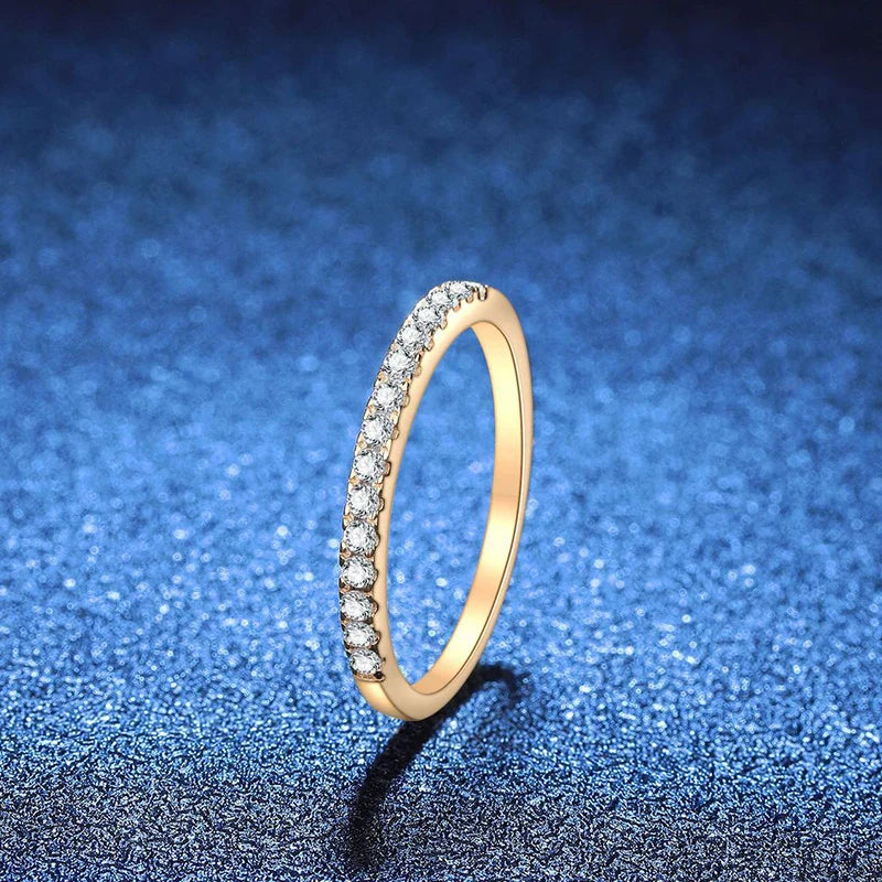 NeeTim Full D Color Moissanite Wedding Band Ring 925 Sterling Silver Eternity Band Engagement Bride Bands Party Rings For Women Vera Lux