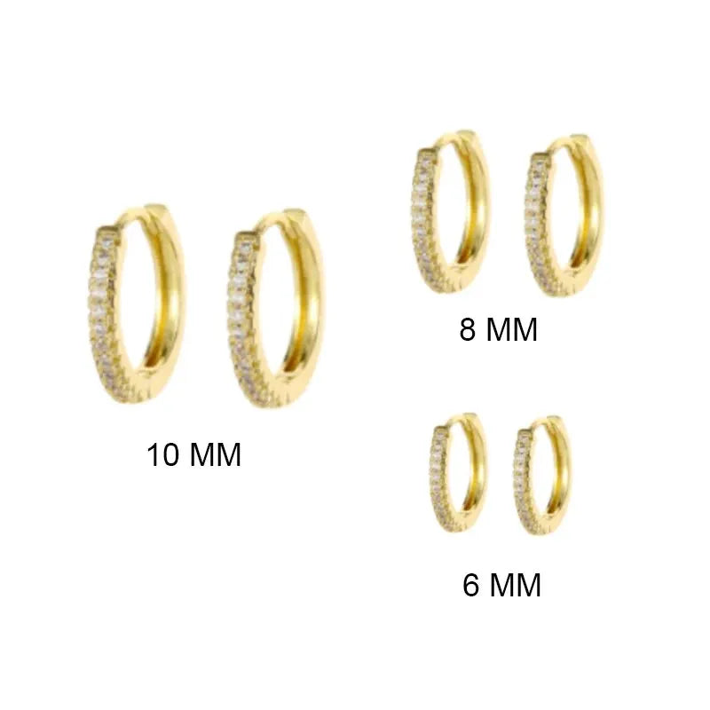 1 Pair Minimal Exquisite Hoop Crystal Zirconia Small Huggie Thin Cartilage Earring For Women Helix Tragus Piercing Jewelry Vera Lux