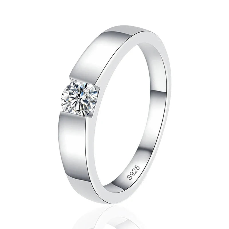 NeeTim 4mm D Color Moissanite Ring for Couple Women Men 925 Sterling Silver Lab Diamond Engagement Wedding Rings Jewelry Bands Vera Lux