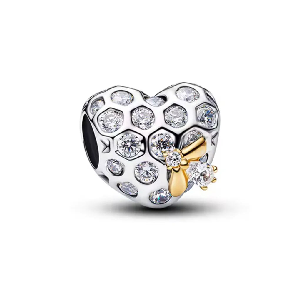 2026 New S925 Silver Hollow Elephant Monkey Car Pendant Fit Original Bracelet DIY Accessories Women's Charm Jewelry Gifts Vera Lux