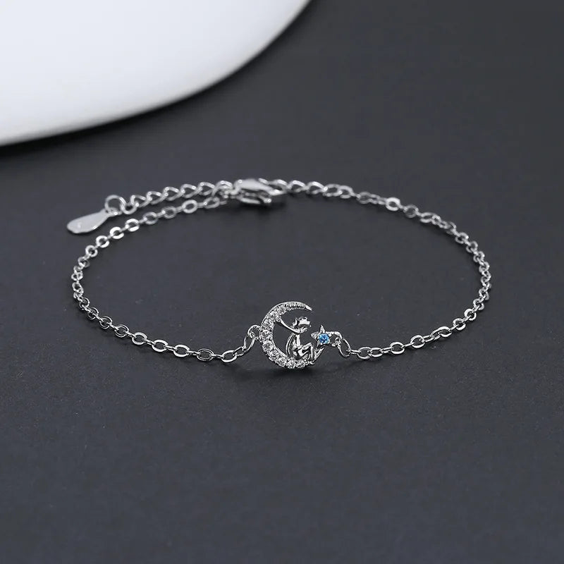 VENTFILLE 925 Stamp Silver Color Star Bracelet Fashion Korean Five-pointed Stars Crystal Double Bracelet Dropshipping Wholesale Vera Lux