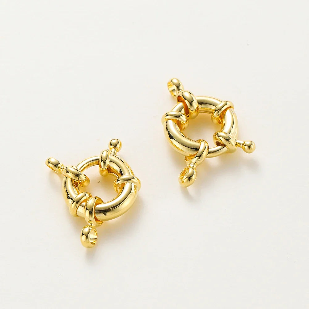 1-4pcs 14K 18K Real Gold Plated Sailor Clasps Bracelet Charm End Connector Spring Clasp For DIY Jewelry Making Necklace Findings Vera Lux