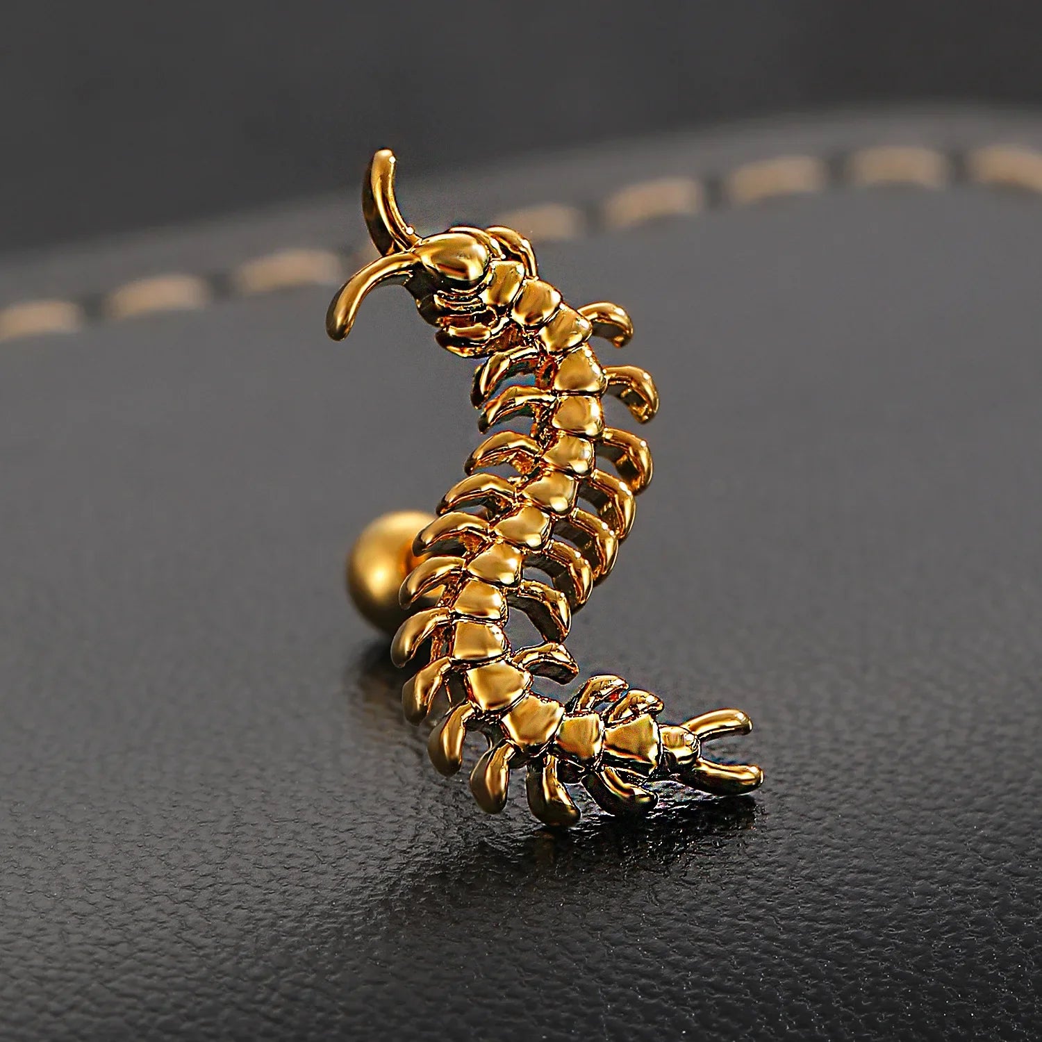 A Personalized Stainless Steel Centipede Earring, Trendy Men's and Women's Hip-hop Rock Avant-garde Jewelry Ear Studs Vera Lux