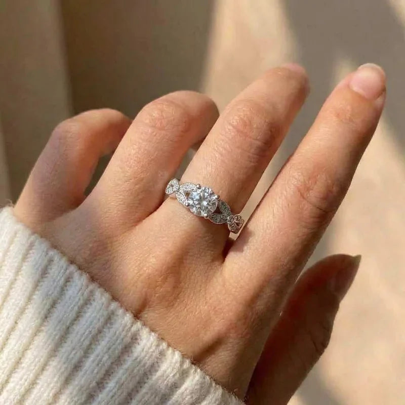 925 Sterling Silver Light Luxury Style Amethyst Zirconia Women's Ring in Europe and America Simple Fashion Gem Temperament Ring Vera Lux