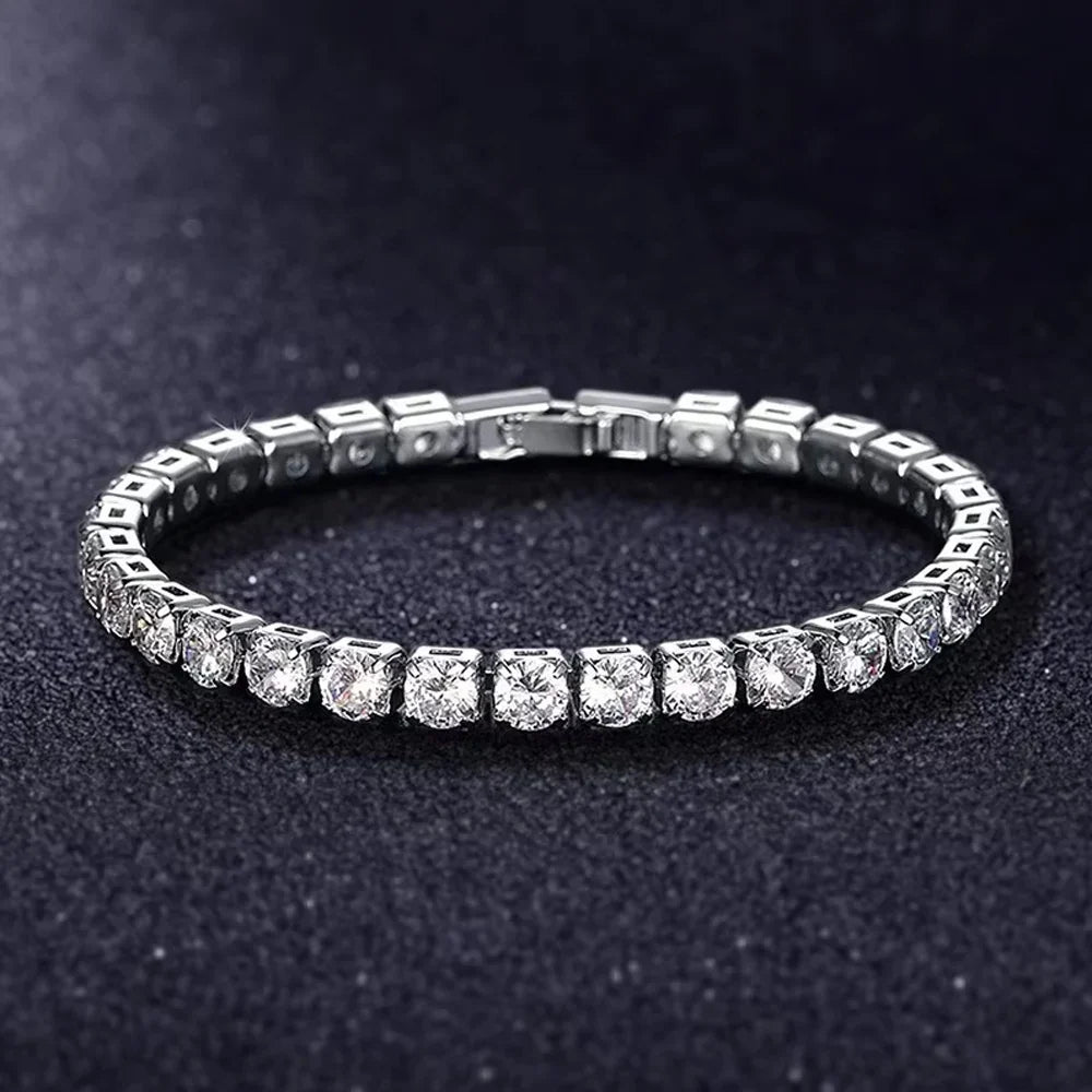 New Luxury Gold Silver Color on Hand Princess Bracelet Bangle for Women Anniversary Gift Jewelry Wholesale Vera Lux