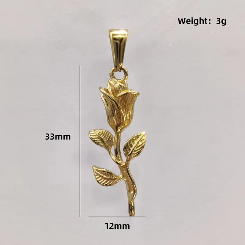 Vintage Summer Accessories Stainless Steel Pendant Necklaces Women's Jewelry Rose Pendant Necklace Charms Vera Lux