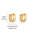 Zircon Hoop Earrings For Women Stainless Steel Gold Color Piercing Earring 2025 New Trend Fashion Wedding Couple Jewelry Gift Vera Lux