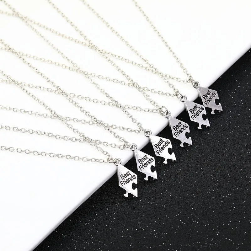 4/5/6/7/8 Pcs Unisex Alloy Best Friend Necklace Pendant Set Creative Trendy Fashion Necklace Jewelry gifts For Friend Vera Lux