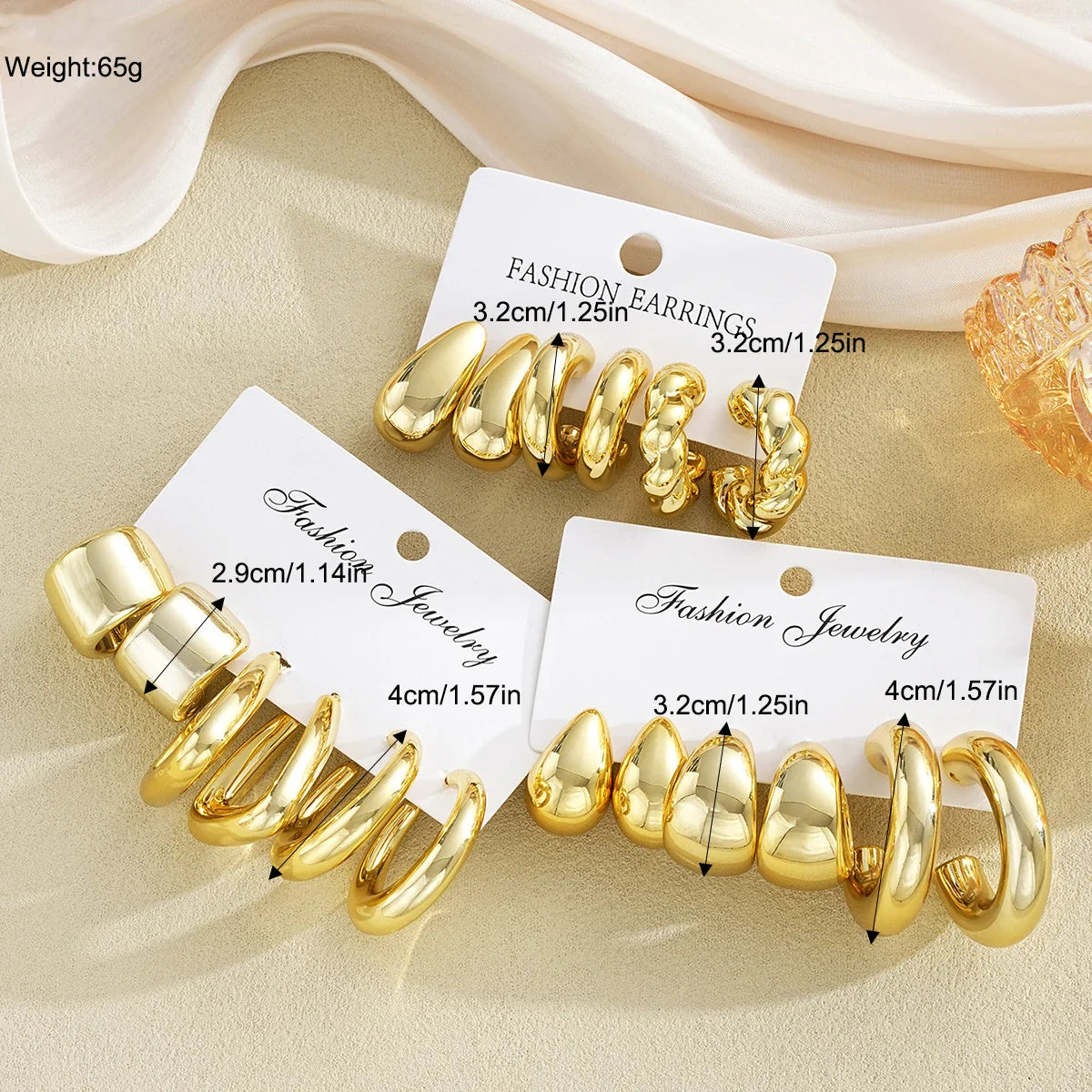 18 Pcs/Set Fashion Water Drop Earring For Women Vintage Exaggerated Geometric Twist Hoop Earrings Personalized Jewelry Gifts New Vera Lux