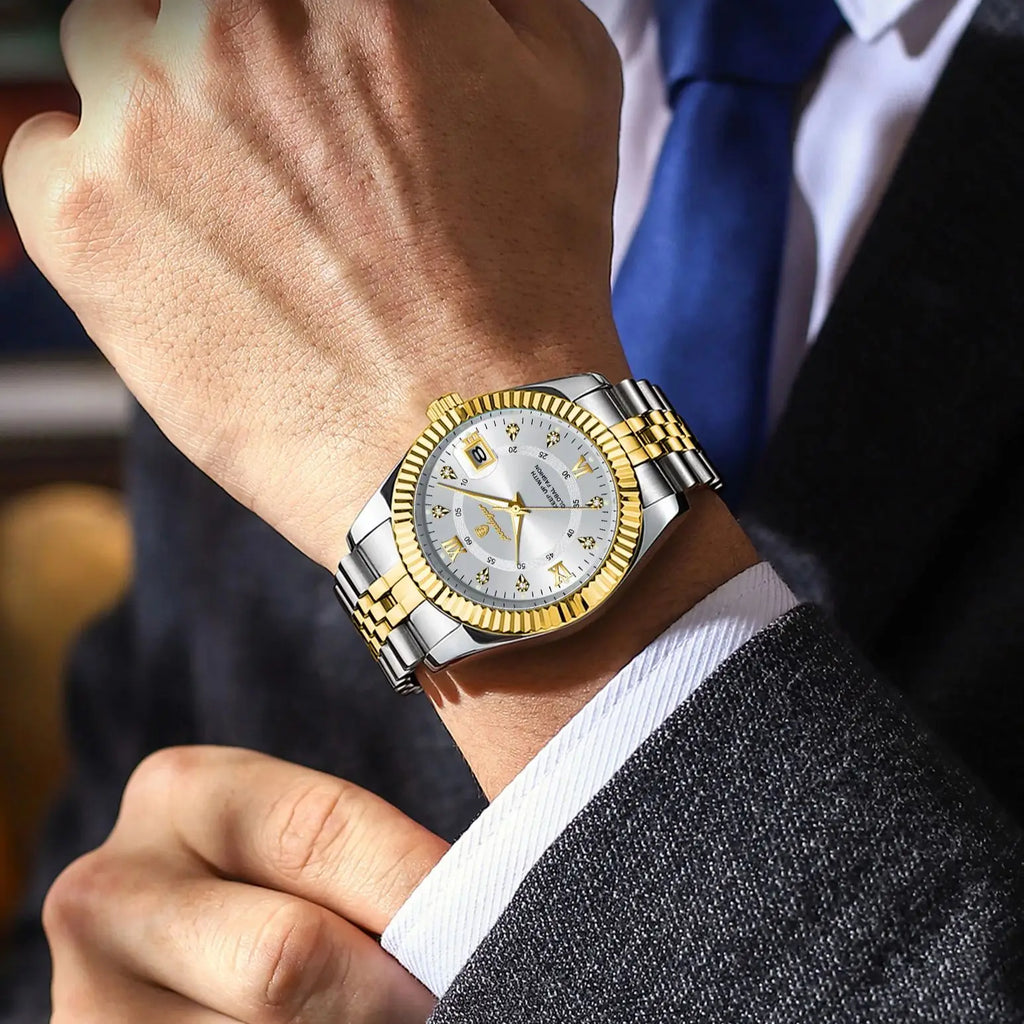 POEDAGAR Classic Luxury Men's Quartz Watches Stainless Steel Date Man Watch Waterproof Luminous Fashion Business Male Wristwatch Vera Lux