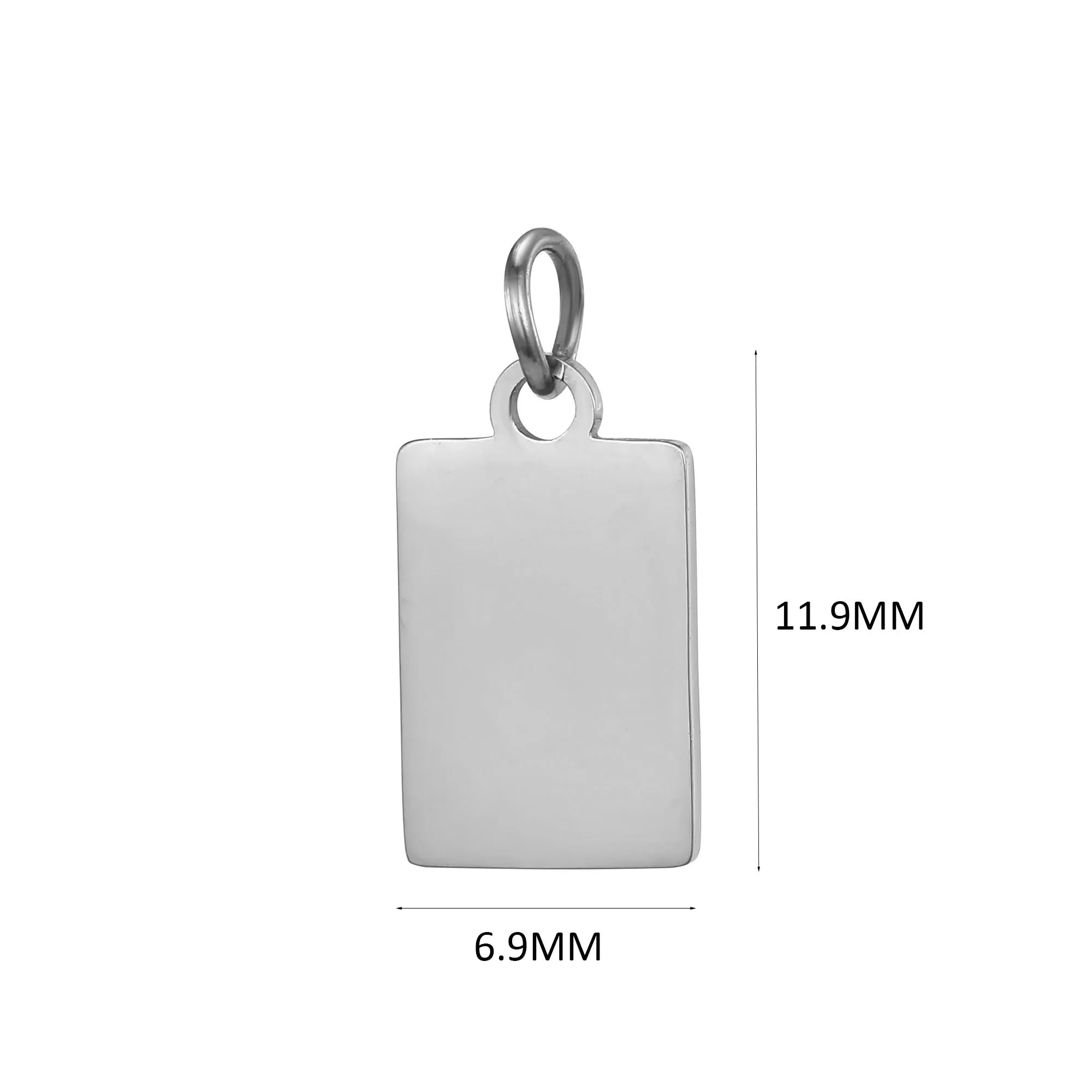 10PCS Custom Logo Tags Stainless Steel Charms for Necklace Bracelets 6 sizes to choose Vera Lux