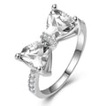 925 Sterling Silver Personality Multi-colored CZ Bow Rings for Women Bride Wedding Party Finger ring Nice Gift Fashion Jewelry Vera Lux
