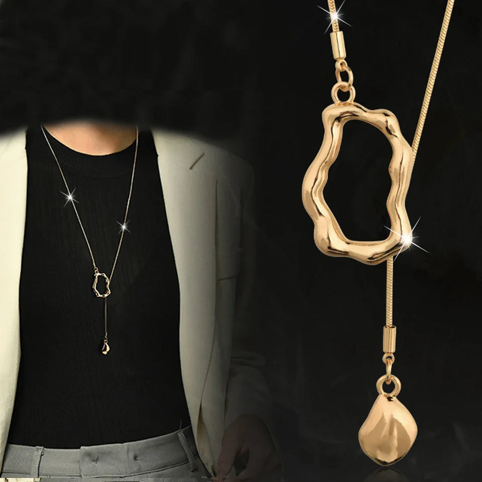 Yupsk Stainless Steel Irregular Y-shaped Long Necklace for Women Charm Party Accessories High-quality Fashion Pendant Gifts Vera Lux