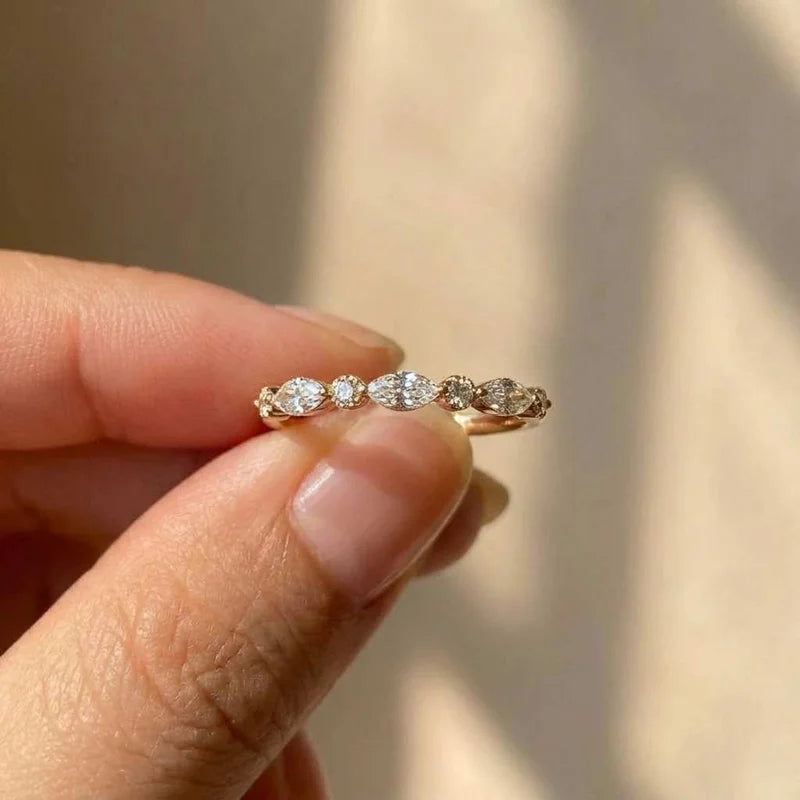 925 Sterling Silver Classic Zircon Marquise Stackable Ring for Women Engagement Wedding Luxury Fashion High Quality Fine Jewelry Vera Lux