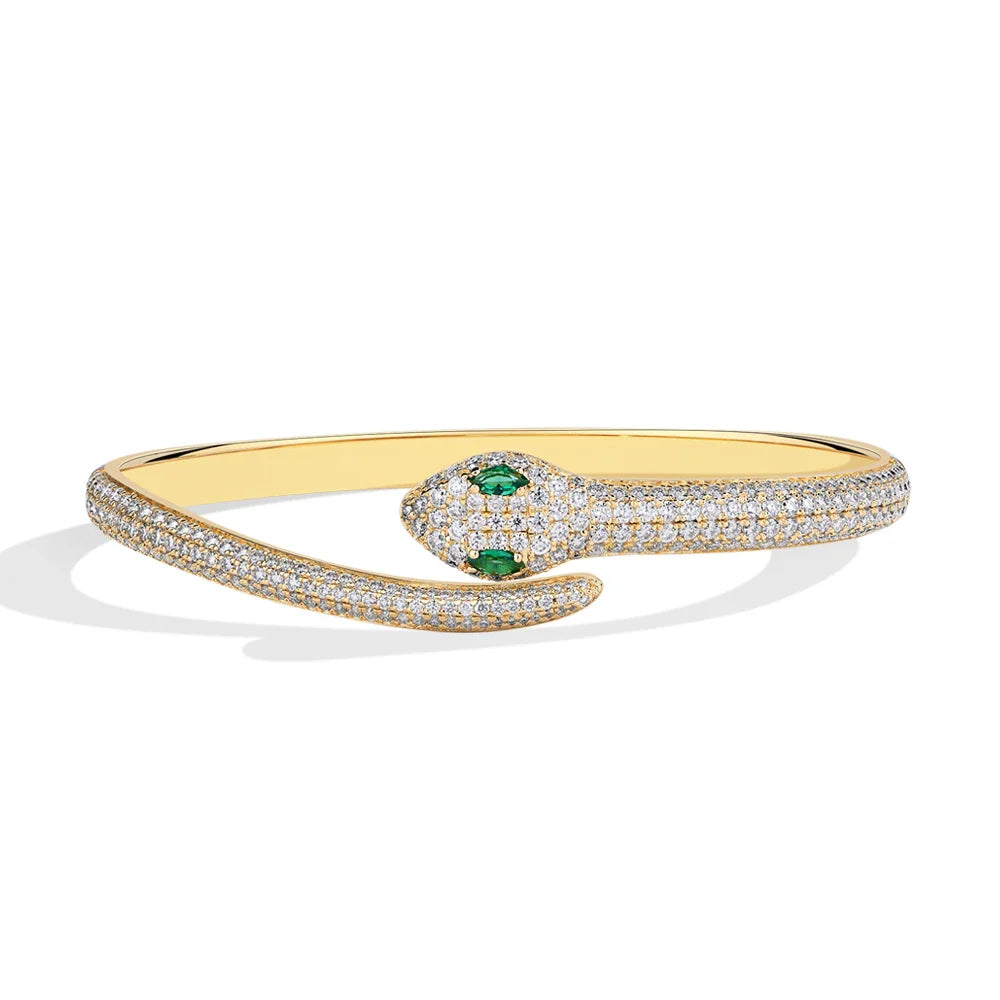 MINTYBOX Snake S925 Silver Moissanite Bracelets for Women Lab Diamond 16-19cm 18k Gold Plated Wedding Luxury Fine Jewelry Gift Vera Lux