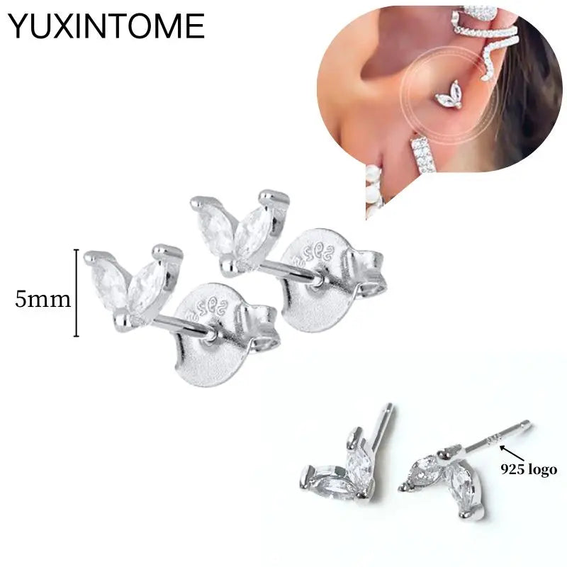 925 Sterling Silver Ear Needle Fashion Hoop Earrings White Crystal Luxury Women's Silver Earrings Wedding Women's Jewelry Gift Vera Lux