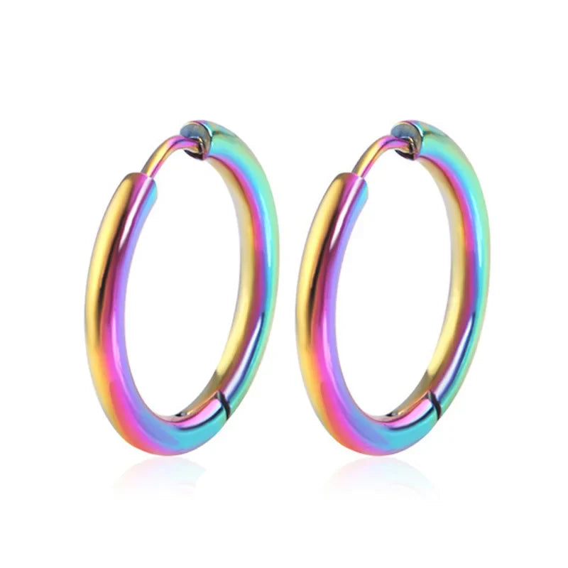 1 pair Women/Man Stainless Steel Small Hoops Earring Piercing Ear Cartilage Tragus Simple Thin Circle Anti-allergic Ear Buckle Vera Lux