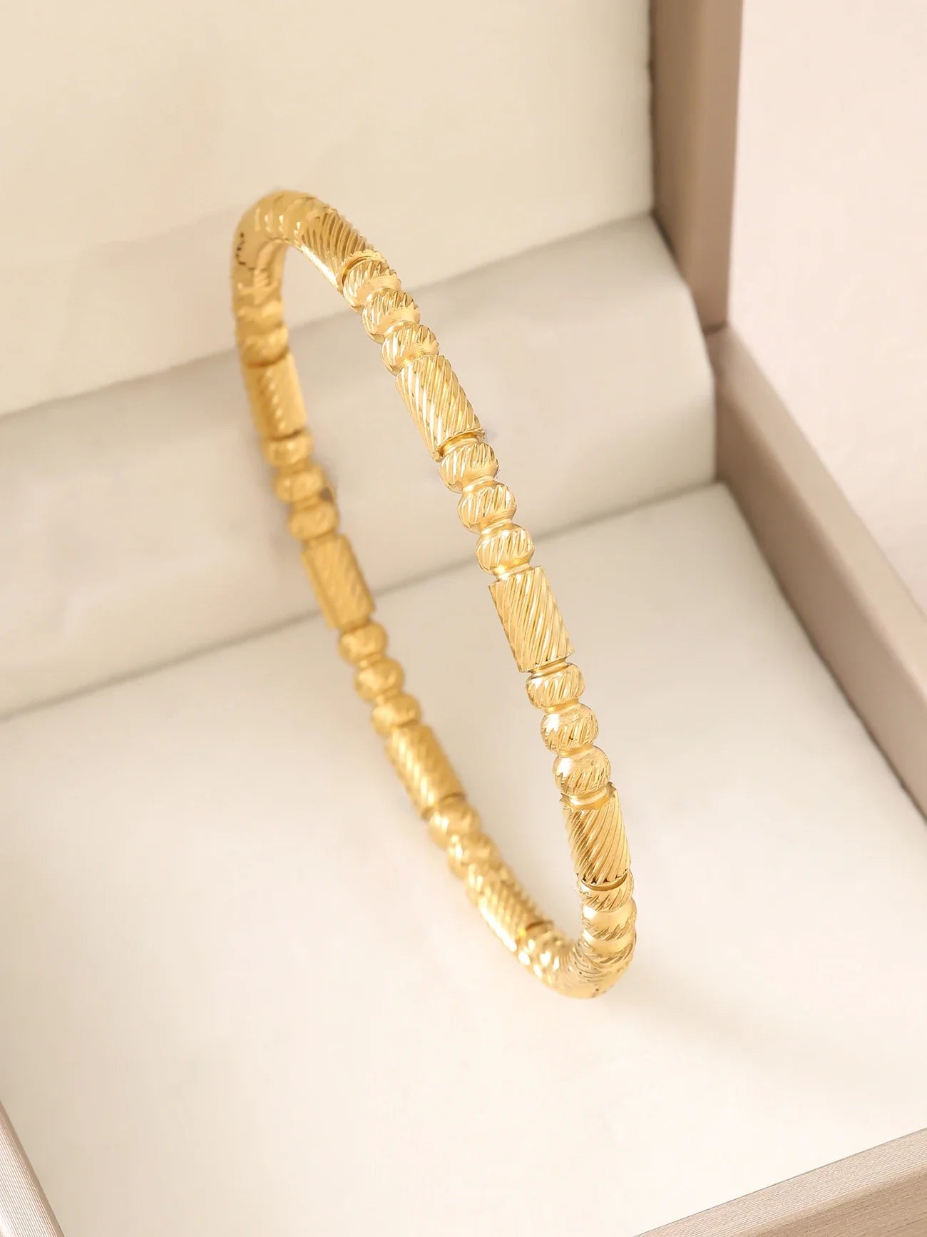 1pc 18K Gold Plated Stainless Steel Stackable Bracelet With Chain And Clover Design, Fashion Style For Women, Suitable For Casua Vera Lux