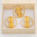 Earrings with Ring Jewelry Set for African 18k Gold Color Clip Earrings Finger Ring 2Pcs Set with Gift Box Luxury Jewelry Bride Vera Lux