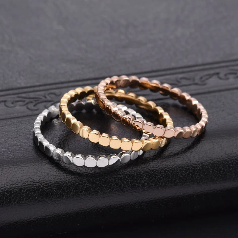 2mm Thin Stainless Steel Round Eternity Ring Wedding Band for Women Girl Size 5-10 Vera Lux
